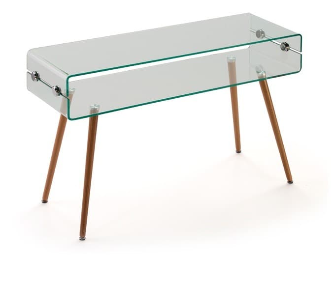Consola Holanda madera y cristal 120 cm